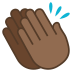 👏🏾 clapping hands: medium-dark skin tone display on JoyPixels